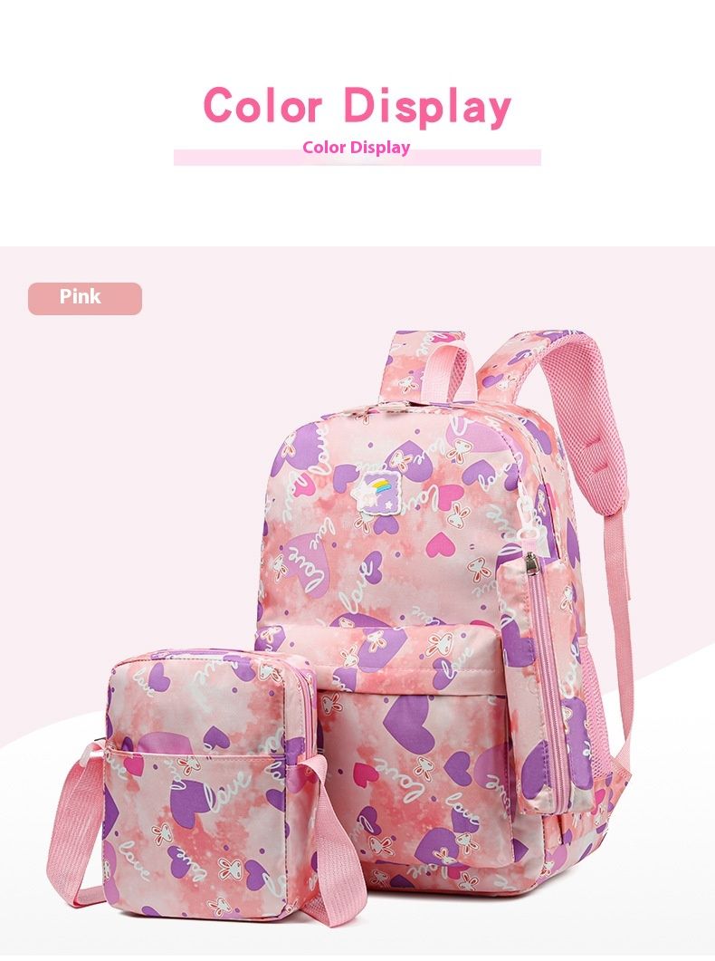 New Three Piece Backpack Sweet And Cute Casual Travel Backpack With Large Capacity For Primary And Secondary School Students_voghion.com