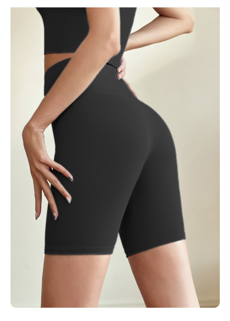 Workout-yogashorts met hoge taille voor dames hardloopfietsshorts_voghion.com