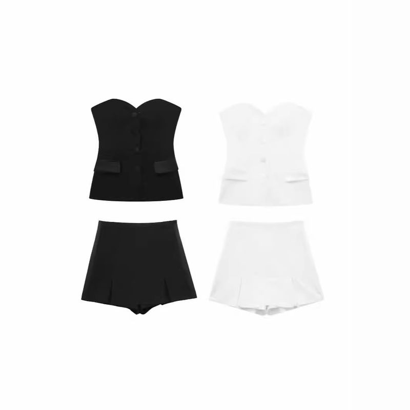 Ensemble haut moulant en satin de soie et jupe patchwork fendue pour femme, nouvelle collection printemps 2025_voghion.com