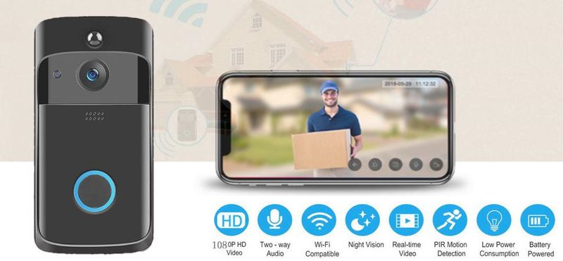 Video Camera HD WiFi Doorbell Wireless Operated Motion Detector Audio & Speaker Night Vision For IOS&Android_voghion.com