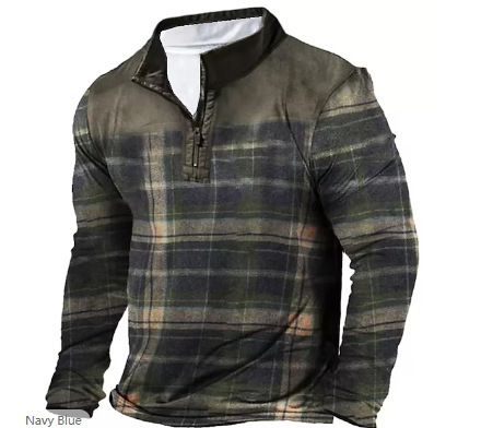 Halbhoher Herren-Kapuzenpullover im ethnischen Stil mit 3D-Druck und halbem Reißverschluss_voghion.com