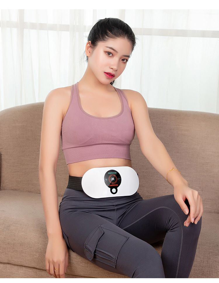 Rechargeable Heating Massage Belt With Pulsation & Vibration - Adjustable Waist Support For Home & Office Use_voghion.com