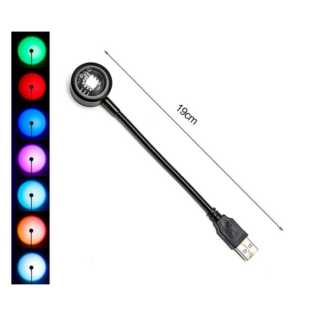 LED projektsioonivalgus päikeseloojangulamp RGB öövalgustid USB vikerkaarelamp 5 V LED atmosfäärivalgus lauakaunistusvalgusti magamistoas_voghion.com