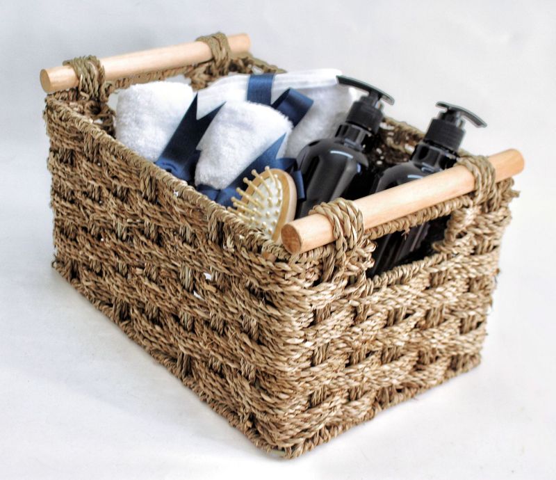 Creative New Style Instant Delivery Straw Miscellaneous Home Water Hyacinth Desktop Storage Woven Basket_voghion.com
