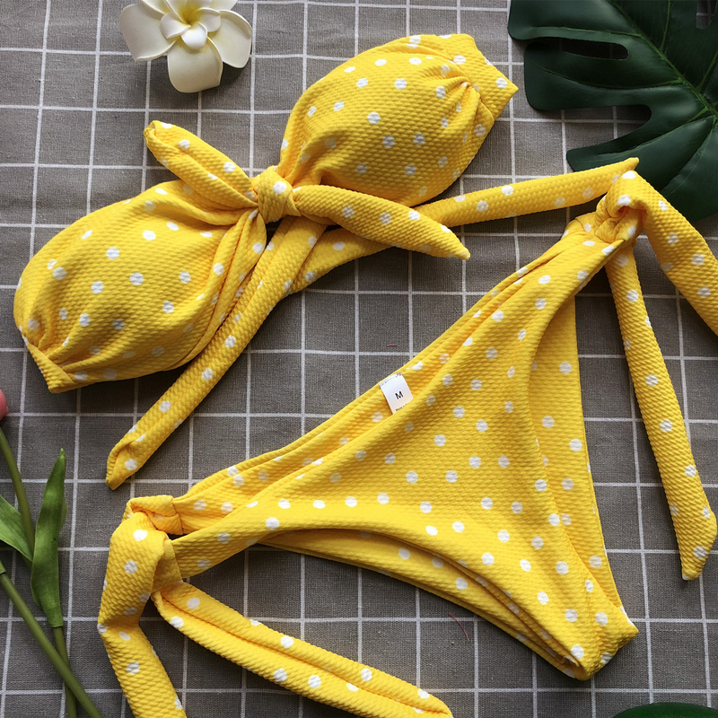 bikini sexy split bikini polka dot print swimsuit_voghion.com