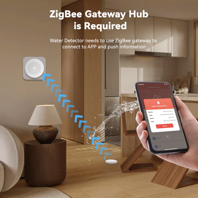 MEIAN 4 stk sensor av vannlekkasjedetektor WIFI Zigbee App Fjernovervåkingsstøtte Smart Home Security Alarm_voghion.com