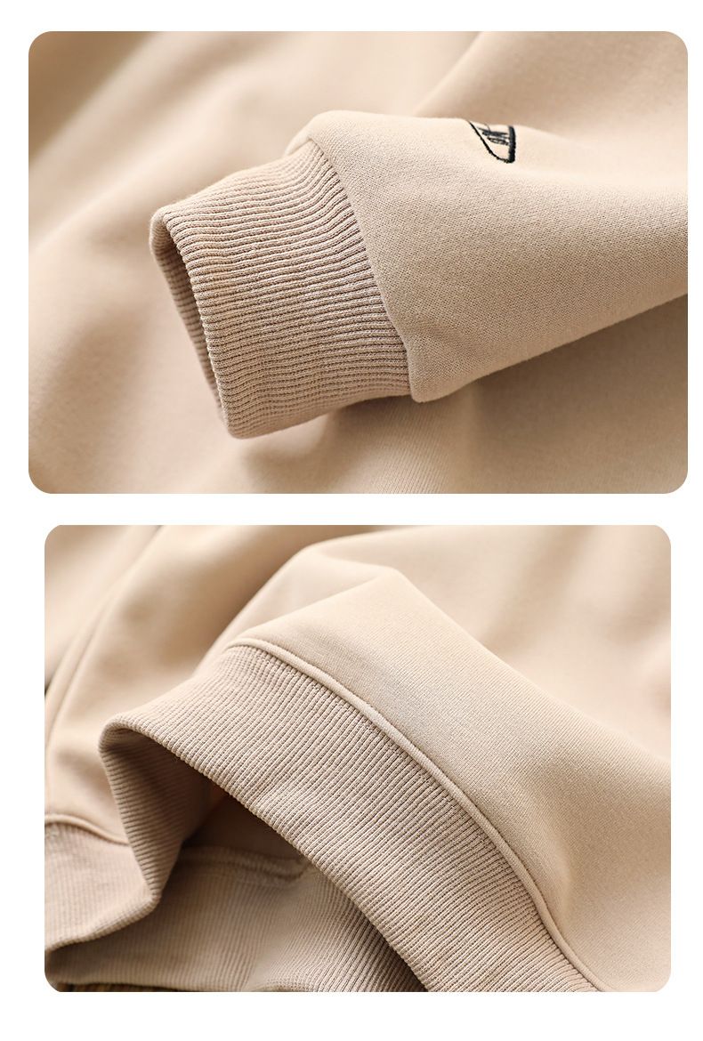 Conjunto de sudadera y pantalón para niño - Ropa deportiva de mezcla de algodón suave para niños (8+ años) - Conjunto moderno de dos piezas en verde caqui y albaricoque._voghion.com