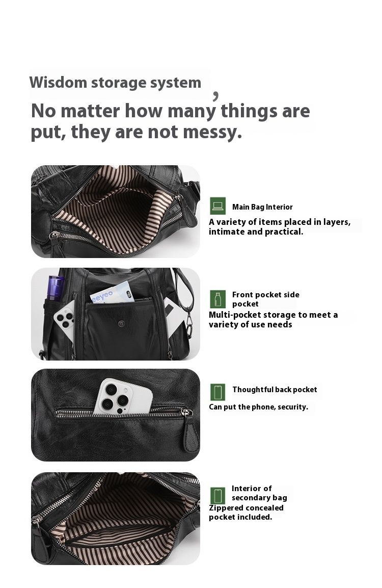 New Shoulder Bag Women's Bag Trendy And Versatile Simple And Fashionable Korean Version Large Capacity Handbag Backpack_voghion.com