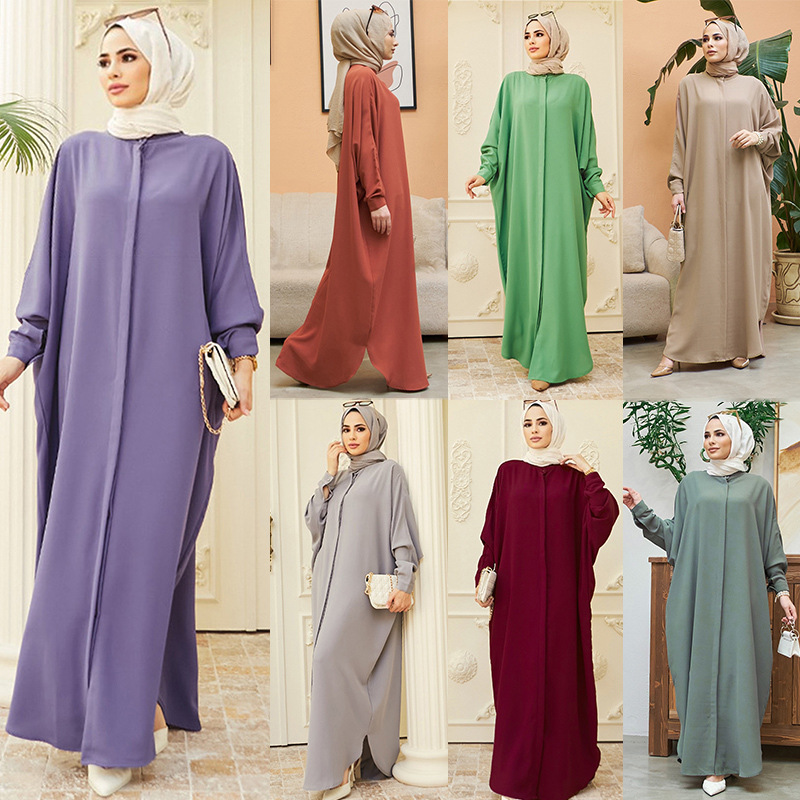 Damkläder Muslimskt mode fladdermus ärm lång stil_voghion.com