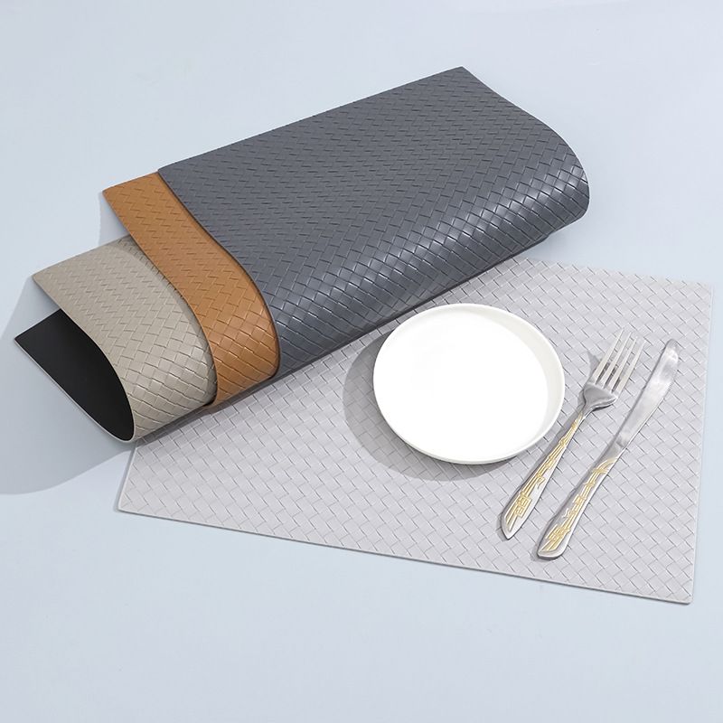 PU Leather Placemats - Double-Sided Heat-Resistant For Dining Table & Cups (Solid Color Non-Slip Set Of 4 Or 6 Easy To Clean)_voghion.com