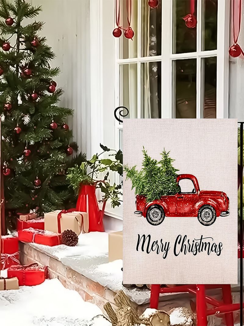 Cross-border special for Christmas series truck reindeer Christmas Snowman double-sided printing garden decoration garden flag flag_voghion.com