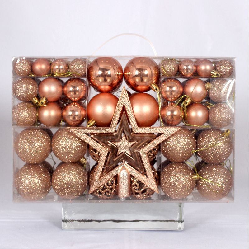 Palline di Natale da 3-6 cm, set da 101 palline di polvere opaca brillante in PVC, decorazioni per albero di Natale colorate_voghion.com