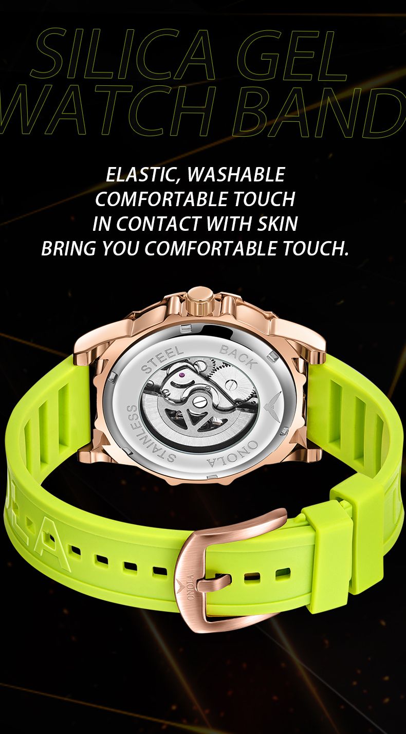 Men's Watch ONOLA Fashion High-quality Hollow Full-automatic Nical Watches Men Waterproof Silicon Tape Wristwatch_voghion.com