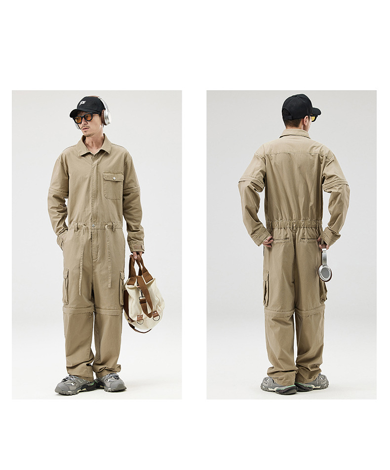 Retro cargo-rompertje voor heren met meerdere zakken en losse cargo_voghion.com