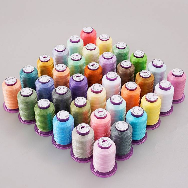 36 colori poliestere 120D filo da cucito tende tessili filo da ricamo colorato set_voghion.com