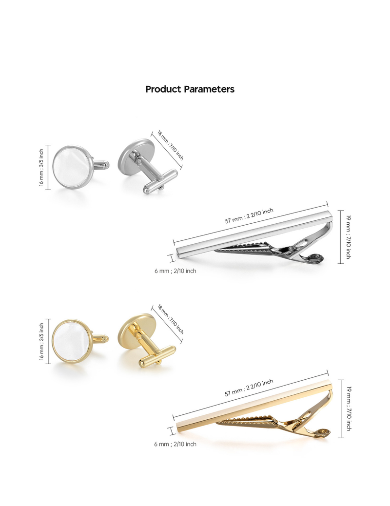 Fashion Tie Clip Cufflinks Set French Cuff Nails Gold Plated Tie Clip Tie Clip Cufflinks_voghion.com