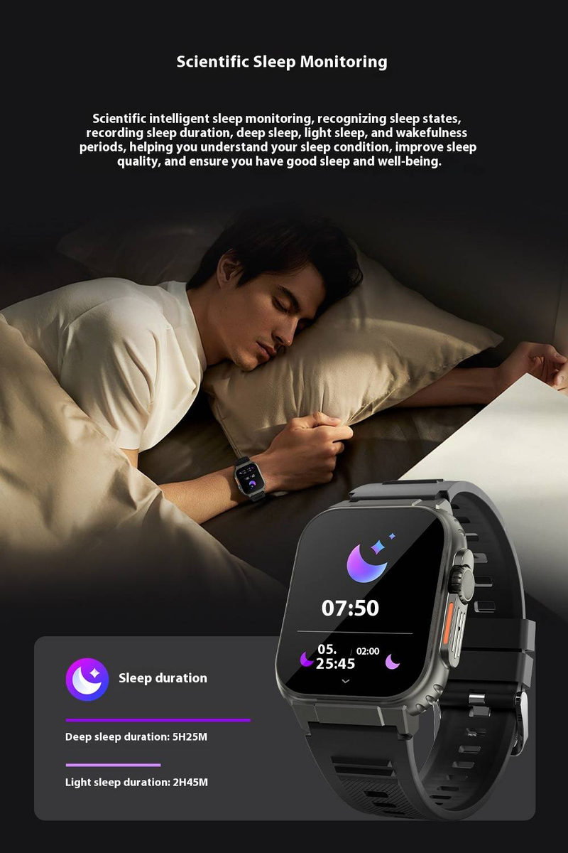Bluetooth Arama, Yerel Müzik Çalma ve Çoklu Spor Modları, AMOLED Ekran, Kalp Atış Hızı ve Uyku Takibi, 42 mm Unisex Tasarıma Sahip A70 Akıllı Saat_voghion.com