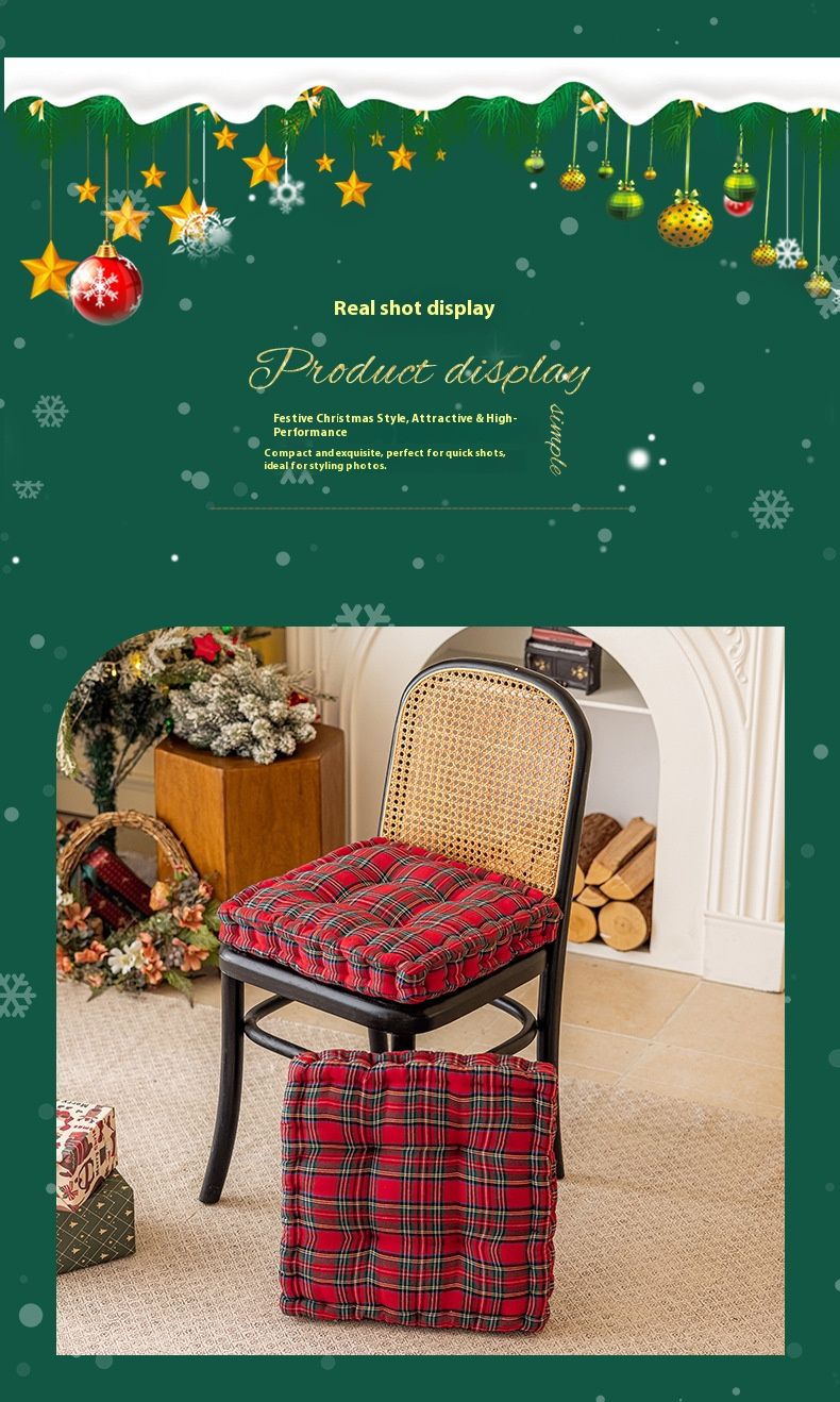 Sitzkissen mit Weihnachtsmotiv – 40 x 40 cm dickes Stuhlkissen aus PP-Baumwolle mit Lendenwirbelstütze für Zuhause und Büro_voghion.com