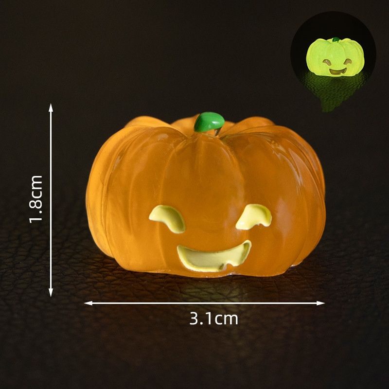 Halloween Glow-in-the-dark Pumpkin Lantern Micro-scape Garden Scenery Small Accessories, Creative Car Night Light Small Ornament_voghion.com