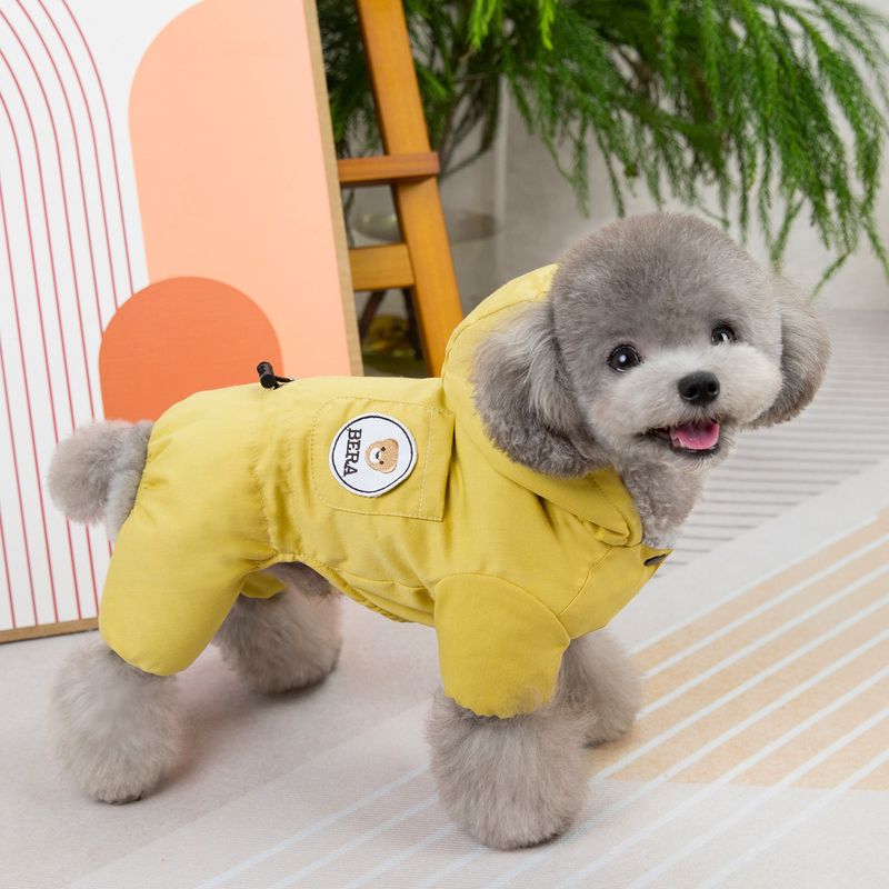 Cappotto invernale per cani Dogbaby con zampe – Maglione caldo in poliestere a quattro zampe per cani di piccola, media e grande taglia – Completo comodo marrone/giallo_voghion.com