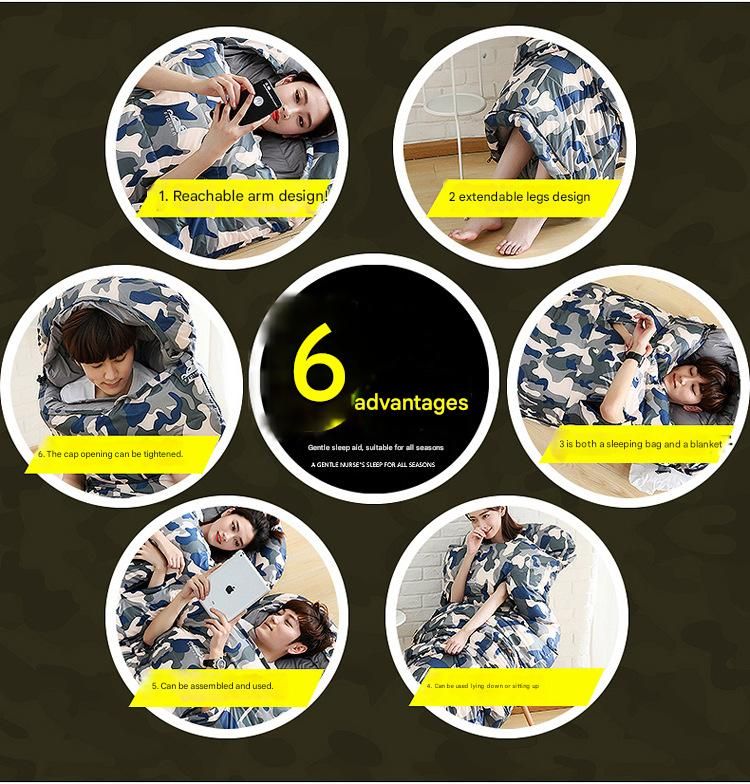 Upgrade Down Sleeping Bag - Sacco a pelo mimetico ultraleggero per esterni con accesso manuale e design collegabile per 4 stagioni_voghion.com