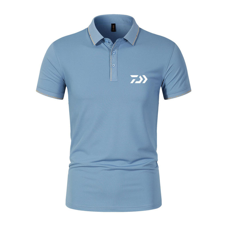 Polo shirt herre kortærmet revers top 2023 nyt trendy mærke ensfarvet enkel og slim fit is silke print T-shirt_voghion.com
