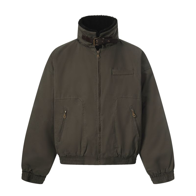 Eon Modish 25 Winter New American Style Lammwolle Kragen Einfache Vielseitige Kurze Baumwolljacke_voghion.com