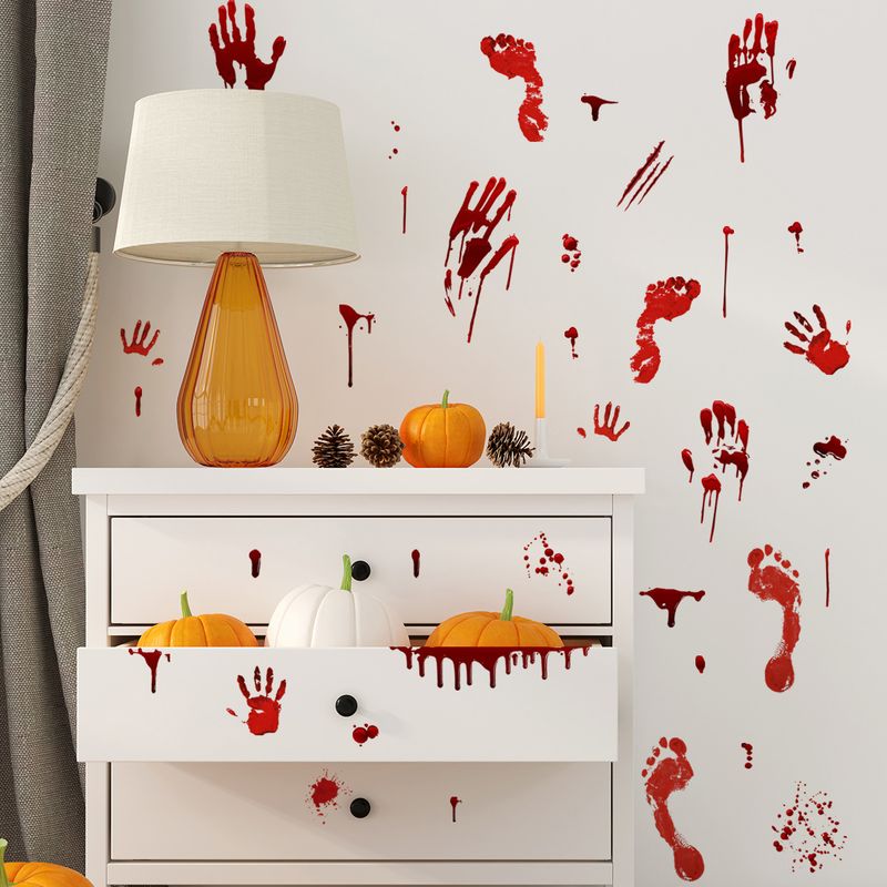 Aufkleber Halloween Blut Handabdruck Fußabdrücke Dekorative Wandaufkleber Fensteraufkleber Wohnzimmer Schlafzimmer Hintergrund Home Dekoration Aufkleber_voghion.com