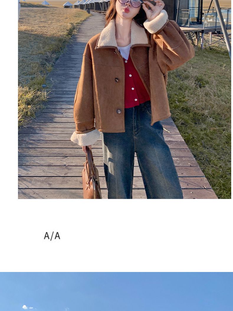 Reversible Sheepskin Coat Women, Spring And Autumn 2025 New Thickened Short Suede Jacket For Early Winter_voghion.com