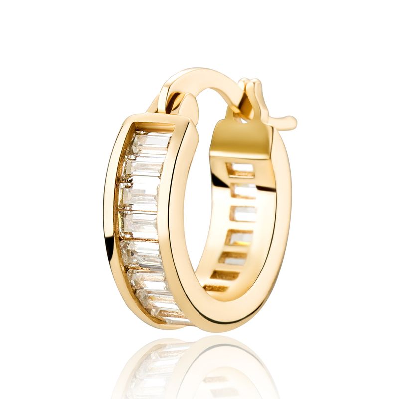 Earrings Square Row Zirconium Hoop Earrings Same Style Earrings, Niche Personality Earrings, Accessories_voghion.com