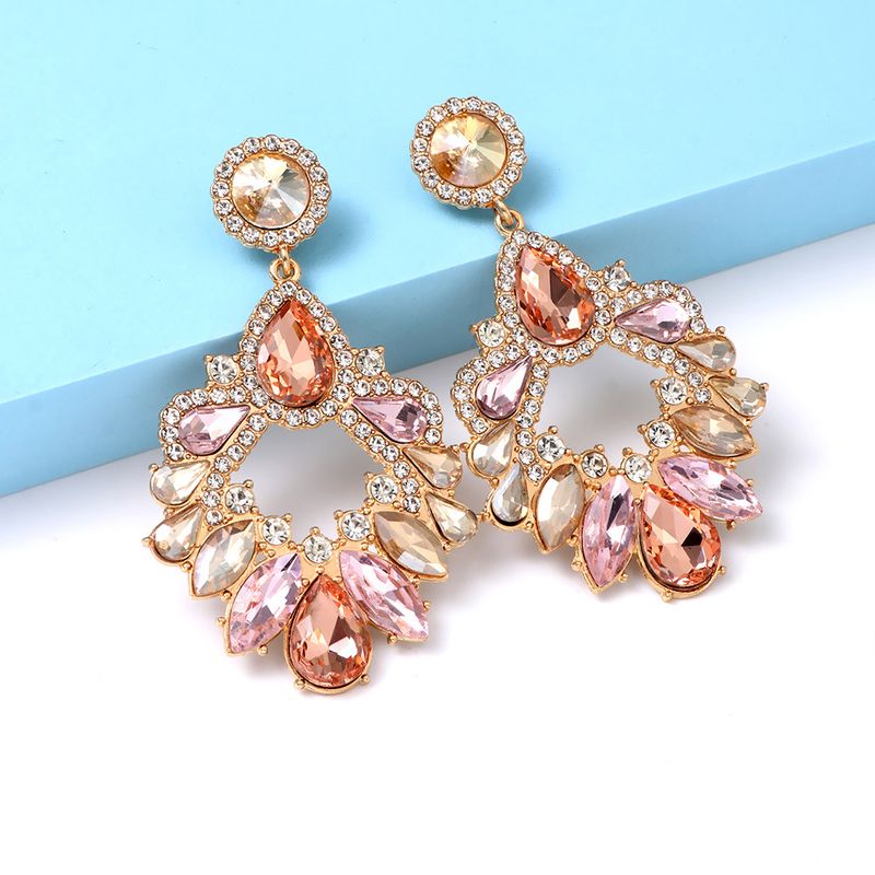 Female earrings geometric shape diamond exaggerated earrings_voghion.com