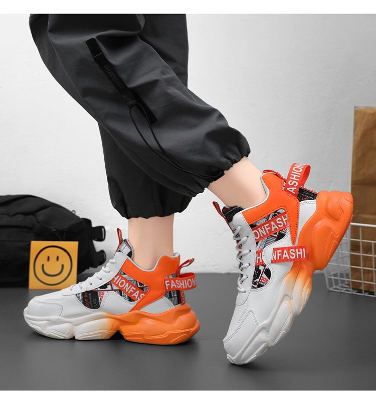 Spring Shoes New Breathable High Top Sports Trendy Versatile Inner Height, Casual Running Dad Shoes, Men's_voghion.com