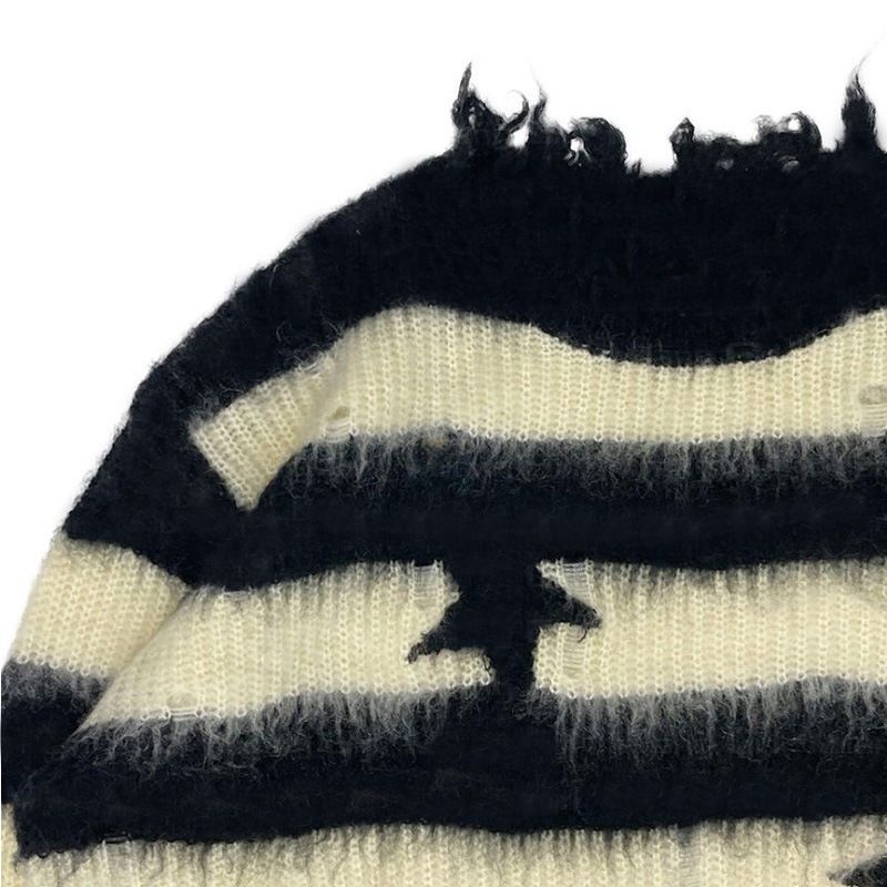 Maglione a righe a stelle, snellente, autunnale e invernale, che imita la pelliccia di visone, per uomo e donna in stile Halloween_voghion.com