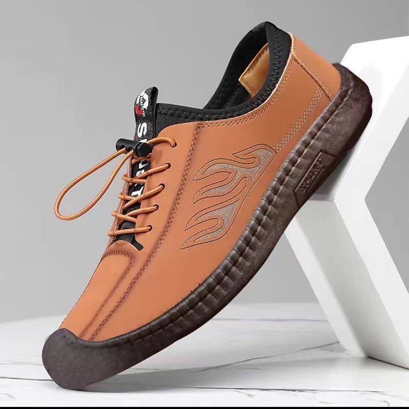 50704555550<=0 Men's Breathable New Business Casual Shoes Soft Cowhide Sole Loafers Spring Autumn Hollow Sandals Leather Surface_voghion.com