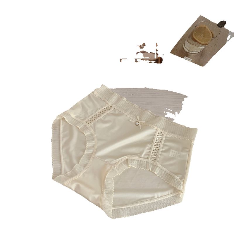 2025d New High-End Satin Mid-Waist Tummy Control Panties For Women Plus Size Seamless Hip-Lifting Lace Breathable Cotton_voghion.com