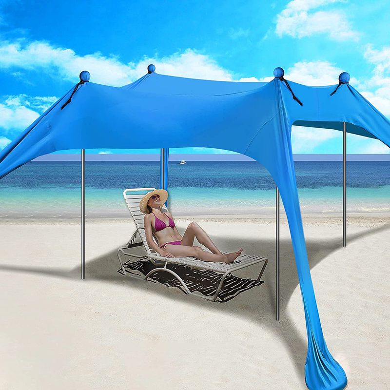 Tenda parasole UPF 50+ - Tendalino con protezione UV per esterni con tessuto in lycra per giocare in spiaggia e sulla sabbia, tenda parasole portatile, facile da montare, design antivento_voghion.com