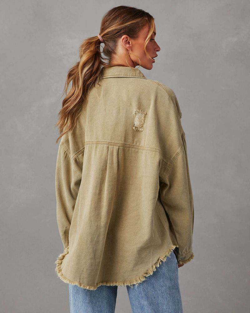 Giacca in denim vintage con frange e effetto consumato, da donna – Cappotto oversize in stile boho cowgirl con dettagli strappati (colori multipli)_voghion.com