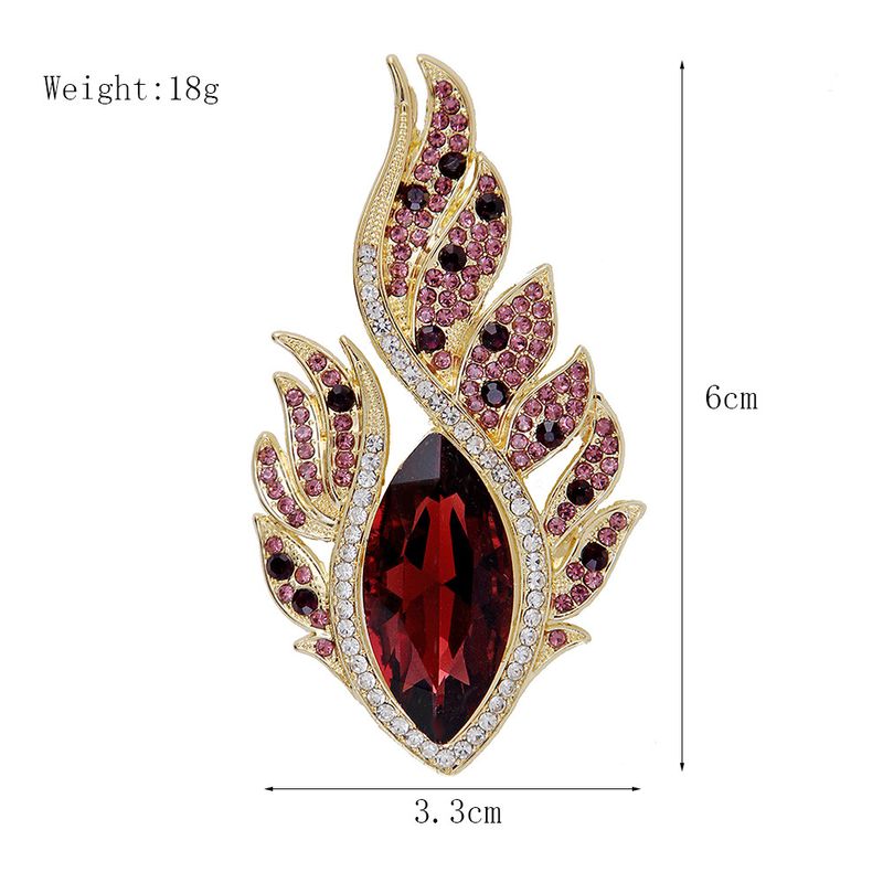 nuova lega ecologica di lusso in cristallo occhio di fenice piuma spilla di diamanti colorati accessori per abbigliamento spilla_voghion.com