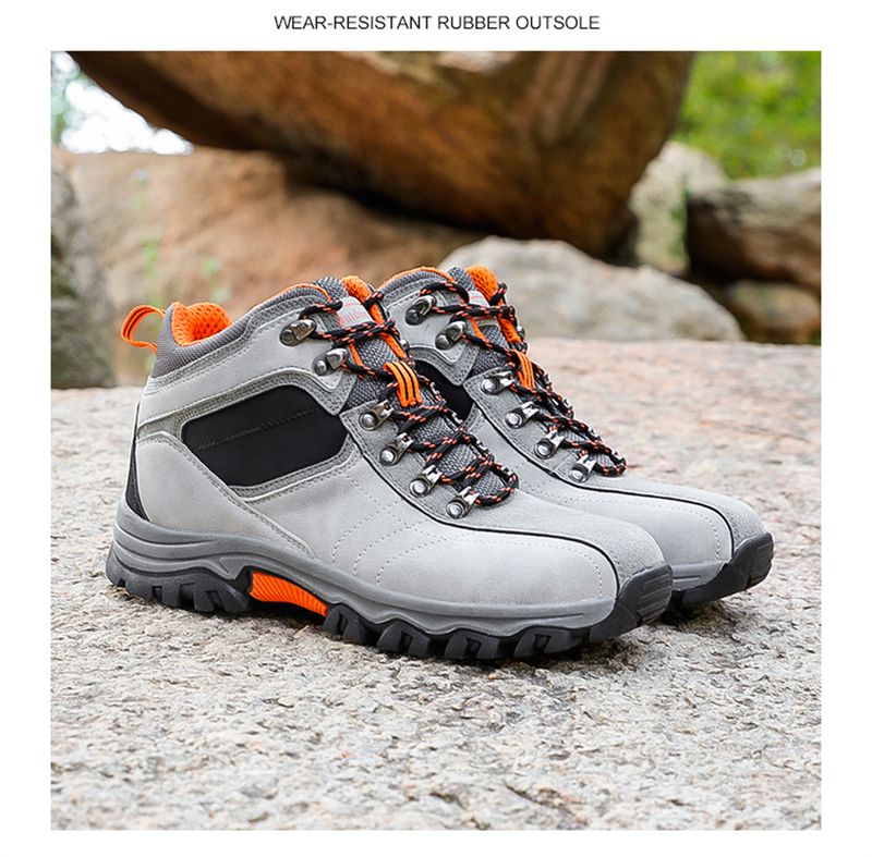 Stivali alti da uomo, comodi, casual, con lacci, antiscivolo, scarpe da trekking da uomo, resistenti, traspiranti, con suola spessa, stivaletti da uomo_voghion.com