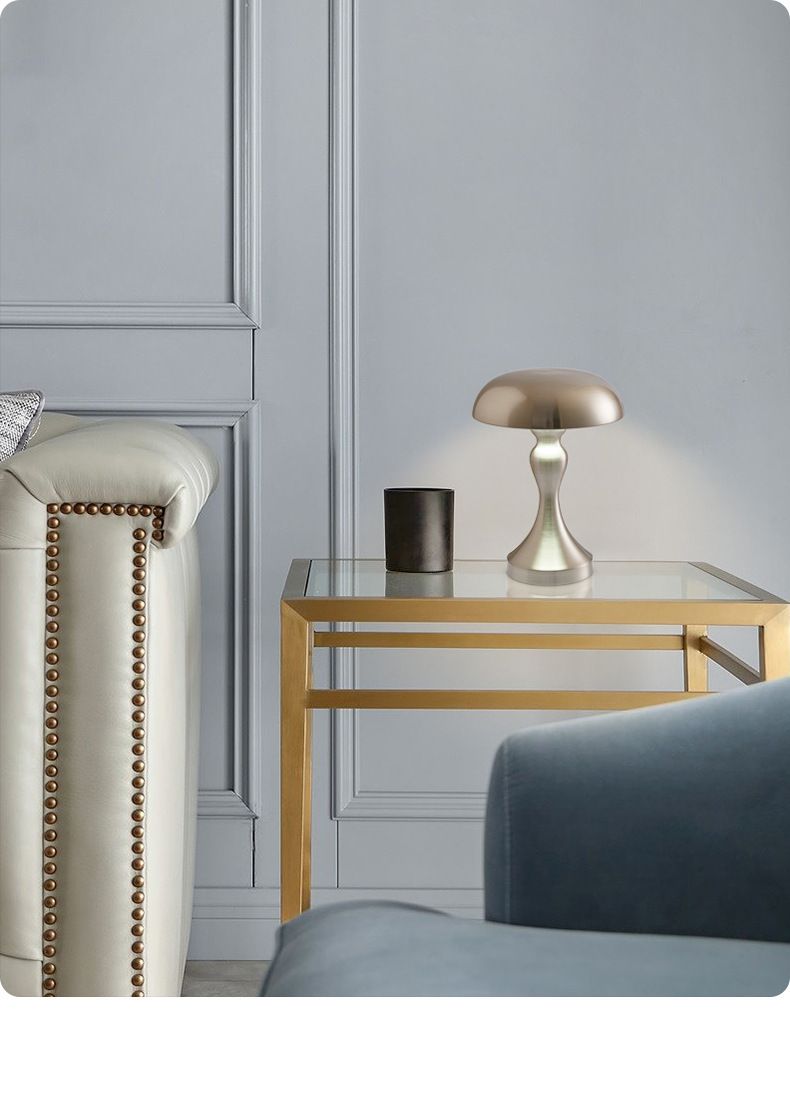 Lampe de table champignon en métal – Rechargeable par USB, style nordique vintage avec commande tactile, idéale pour une table de chevet ou un café_voghion.com