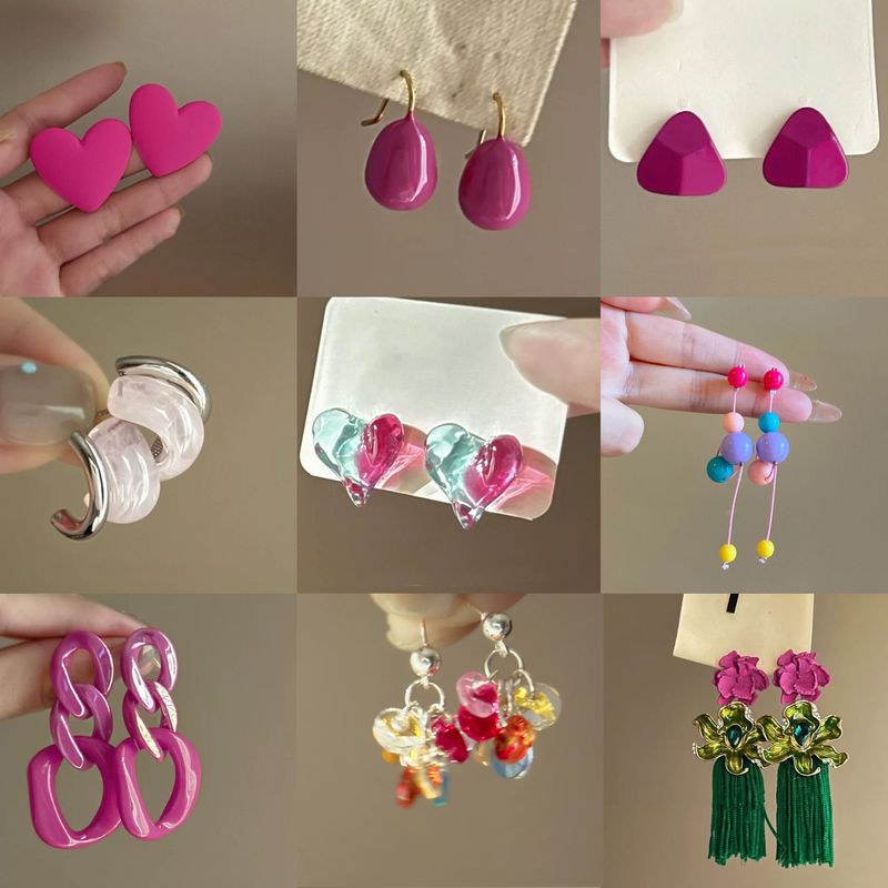 Orecchini a forma di cuore con perla d'amore, piccoli e unici, stile estivo rinfrescante, per ragazze, da donna_voghion.com