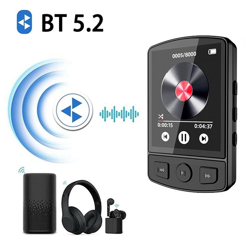 128GB Sport Bluetooth Player Tragbare Clip Mini Musik MP3 Mit Bildschirm Für Wallman Unterstützung_voghion.com