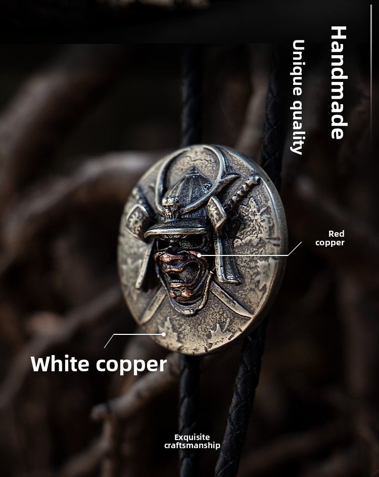 BOLO TIE Halskette mit japanischem Anhänger für Herren, Nische, mittelalterlich, lässig, Zubehör, Kragen, Knoten, Metall, Poirot-Krawatte, Vintage_voghion.com