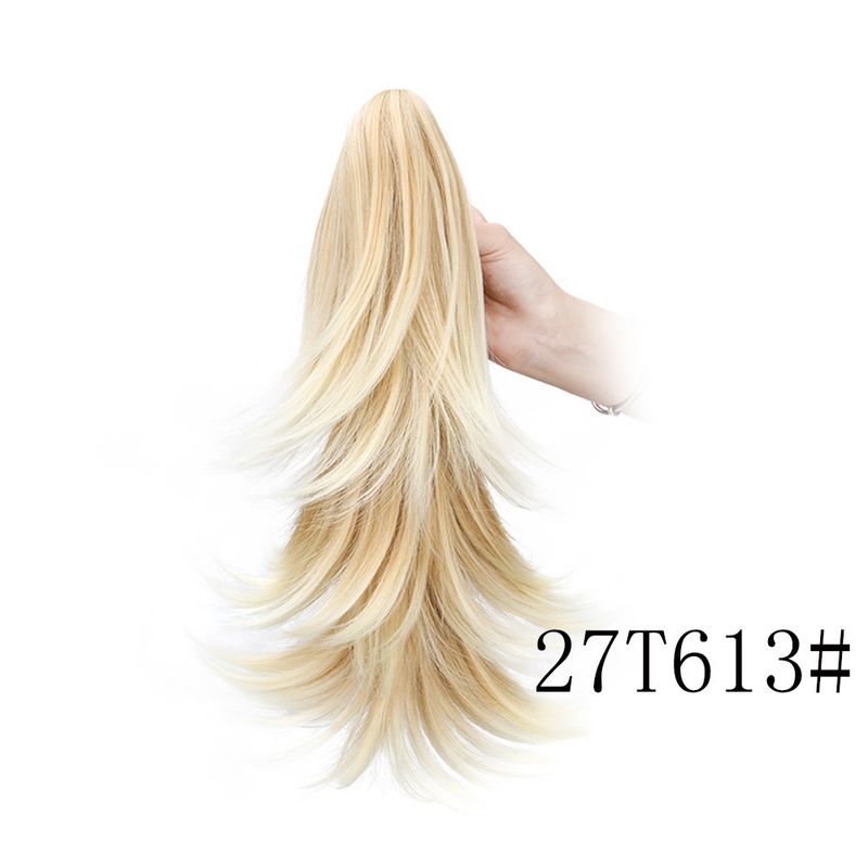 Coda di cavallo lunga con clip da donna, coda di cavallo arricciata multistrato, coda di cavallo riccia con clip in fibra sintetica, produttore all'ingrosso_voghion.com