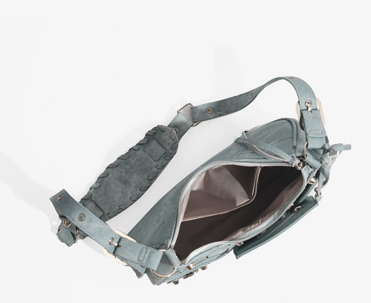 2024 Nuova borsa a tracolla monospalla di lusso con nappa e rivetto alla moda e alla moda, borsa da donna, borsa da moto, borsa da ascella_voghion.com