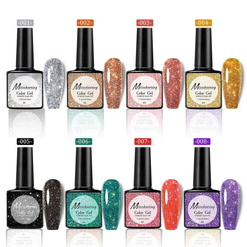 Colle à ongles laser Flash Galaxy Star Sequin La nouvelle colle diamantée déchiquetée populaire pour une utilisation en salon de manucure_voghion.com