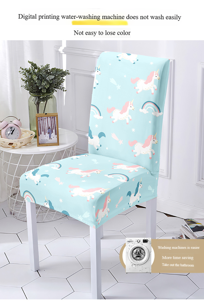 Nordic Style Stretchable Chair Covers - Floral Print, All-Season Use For Home/Dining Room/Hotel (4-Piece Set)_voghion.com