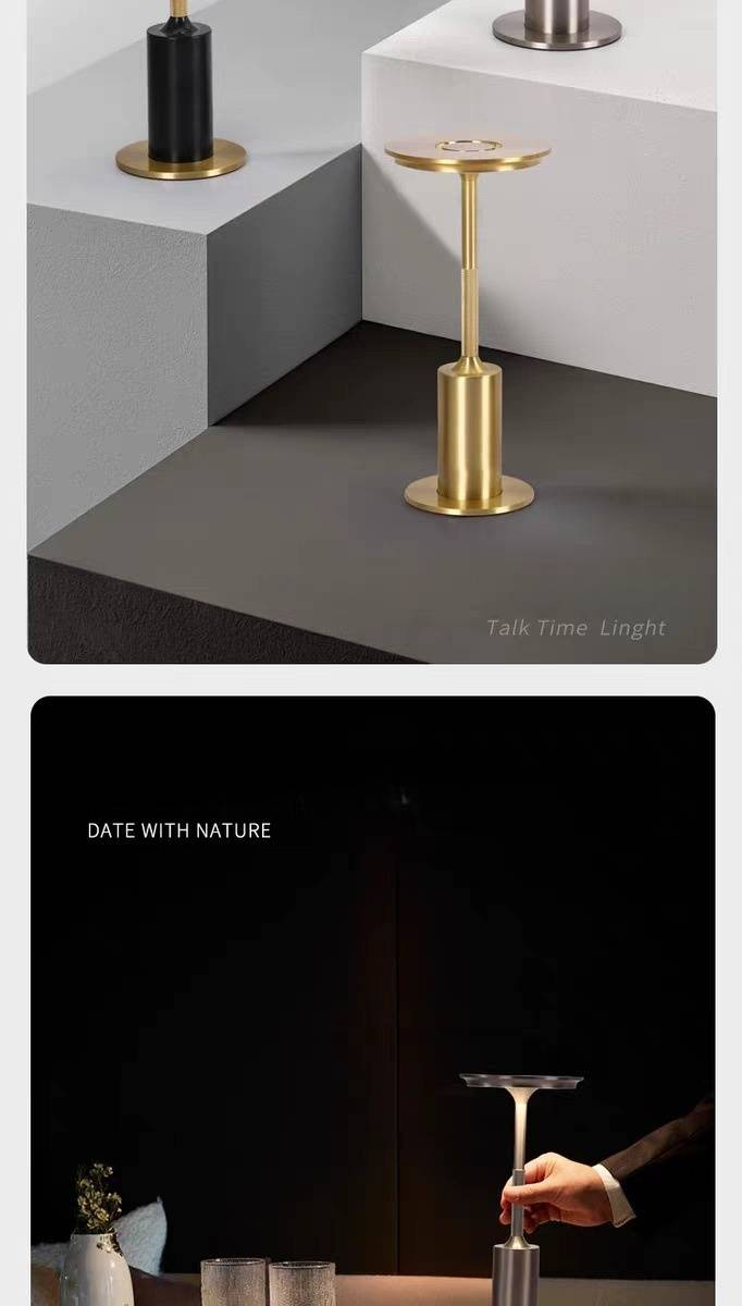 Lampada da tavolo a LED con controllo touch - Lampada da comodino ricaricabile con protezione per gli occhi, stile industriale per bar, ristoranti e camere da letto, dimmerabile bianco caldo/freddo_voghion.com