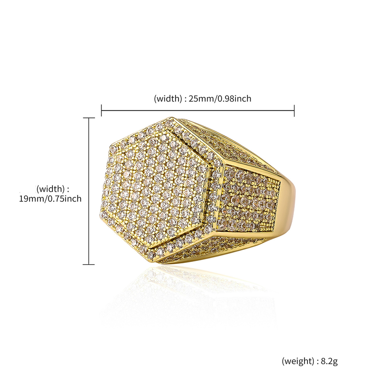 Anello geometrico esagonale da donna con pietre di zircone colorate, design a mulino a vento color caramella, elegante e raffinato, da indossare tutti i giorni._voghion.com