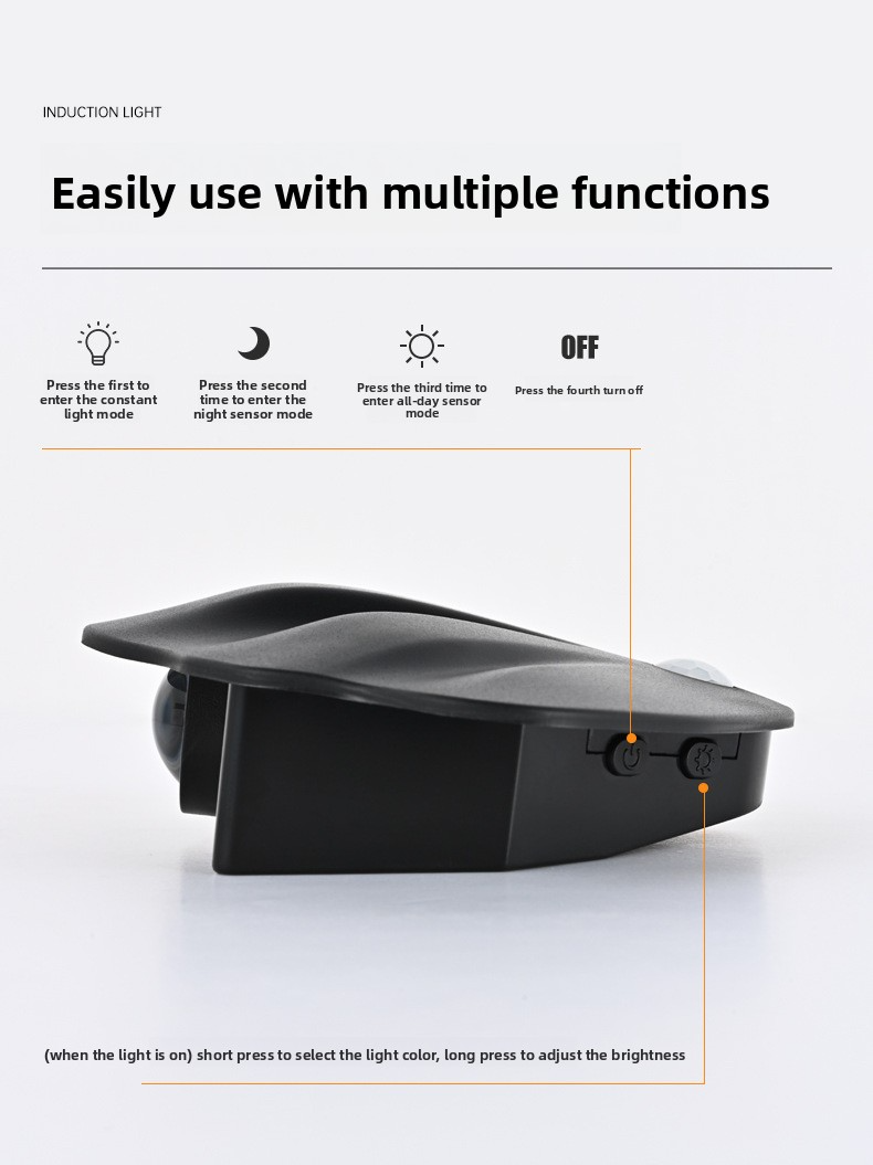 Intelligentes LED-Nachtlicht mit Bewegungssensor und magnetischer Halterung – wiederaufladbar, CE-zertifiziert, ABS-Gehäuse, 3-farbig einstellbar, patentiertes Design: Muschelform_voghion.com